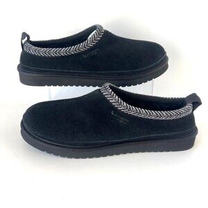 Koolaburra By UGG Men Burree Black Suede Faux Fur Slippers Size 11